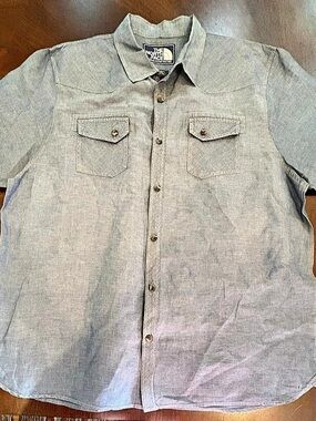The North Face Heritage Short Sleeve Shirt Y2K Blue Chambray XXL